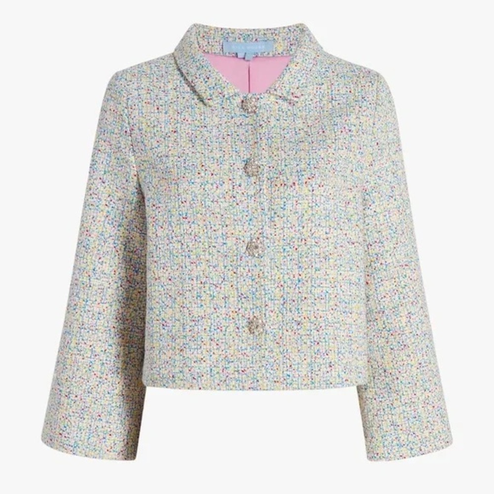 Hill House Multicolor Bea Rainbow Tweed Blazer Medium